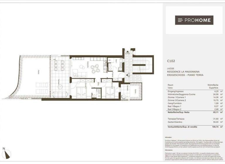Wohnung zum Kauf 4 Zimmer 82,3 m² Via Mincio Lazise 37017