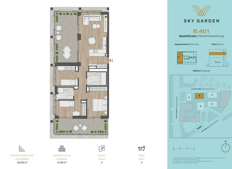 Wohnung zum Kauf 4 Zimmer 86 m² 4. Geschoss Bahnhofsallee 5 Bozen 39100