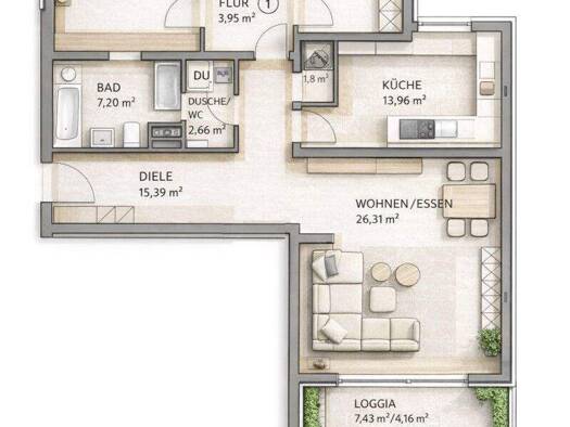 Wohnung zur Miete 840 € 4 Zimmer 108 m² frei ab sofort Gleiwitzer Straße Siegen 57072