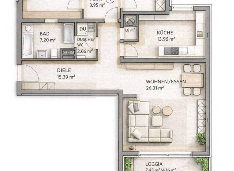 Wohnung zur Miete 840 € 4 Zimmer 108 m² frei ab sofort Gleiwitzer Straße Siegen 57072