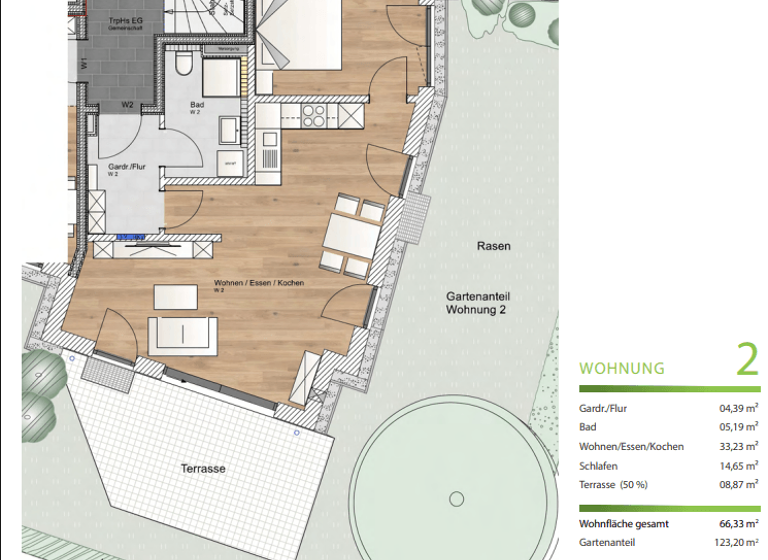 Wohnung zur Miete - Erstbezug 1.658 € 2 Zimmer 66,3 m² EG Ramersdorf-Perlach München 81739