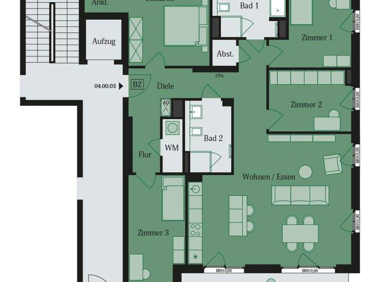 Wohnung zur Miete - Erstbezug 1.950 € 5 Zimmer 133,4 m² Bischof-Ketteler-Str. 22 Lämmerspiel Mühlheim 63165