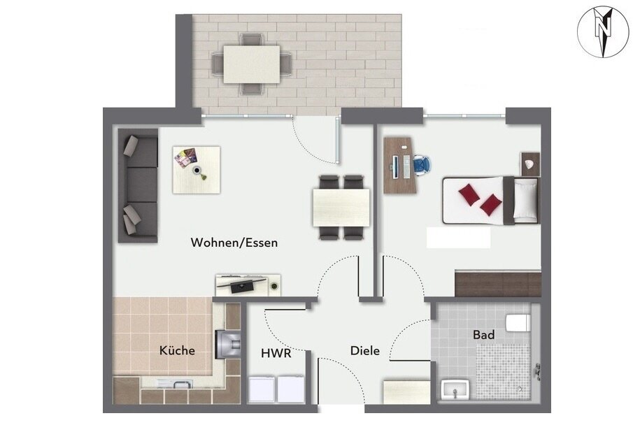 Wohnung zur Miete 875 € 2 Zimmer 55,6 m²<br/>Wohnfläche Bauerschaft Schildesche Bielefeld 33609