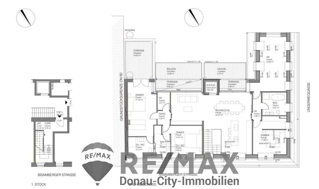 Rohdachboden zum Kauf 145.000 € 4 Zimmer 166,3 m²<br/>Wohnfläche Bisamberg 2100