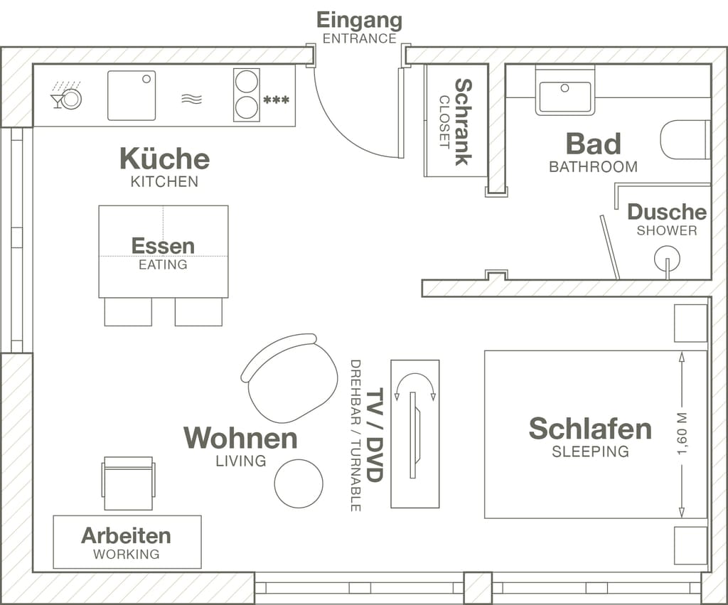 Wohnung zur Miete Wohnen auf Zeit 1.853 € 1 Zimmer 28 m²<br/>Wohnfläche 28.03.2025<br/>Verfügbarkeit Kölner Straße Gallus Frankfurt am Main 60327