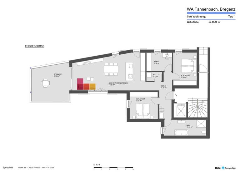 Wohnung zum Kauf 948.000 € 4 Zimmer 96,4 m² Am Tannenbach 2 Bregenz 6900