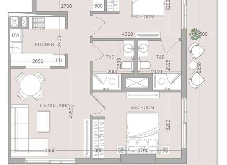 Wohnung zum Kauf provisionsfrei 379.454 € 3 Zimmer 104,6 m² Dubai 00000