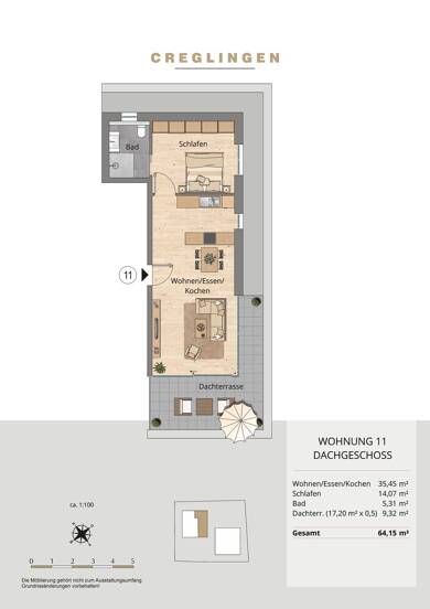 Penthouse zum Kauf - Neubau provisionsfrei 309.900 € 2 Zimmer 64,2 m² 3. Geschoss Rothenburger Str. 23 Creglingen Creglingen 97993