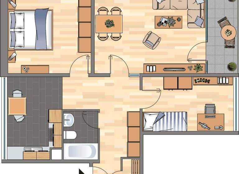 Wohnung zur Miete 582 € 3 Zimmer 74,4 m² 4. Geschoss frei ab 26.03.2026 Max-Brod-Straße 33 Scharnhorst Dortmund 44328