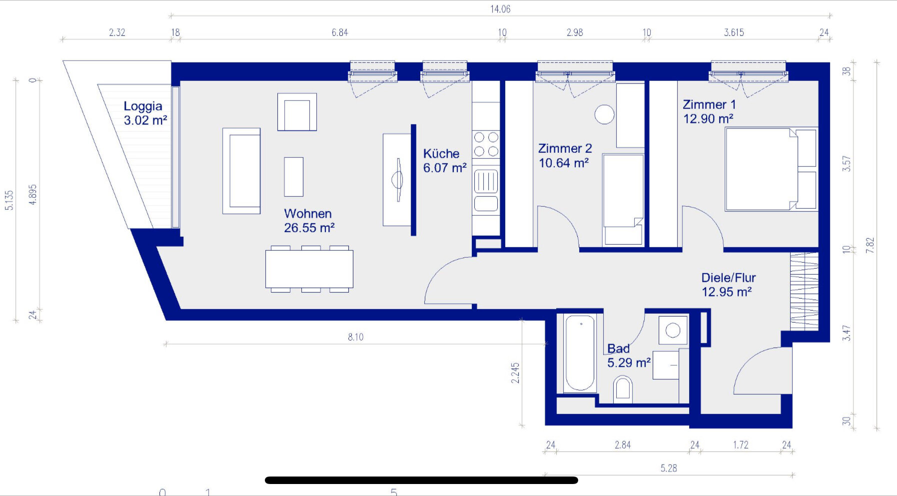 Wohnung zur Miete 1.221 € 3 Zimmer 75 m²<br/>Wohnfläche 2.<br/>Geschoss Am Amtsgraben Köpenick Berlin 12559