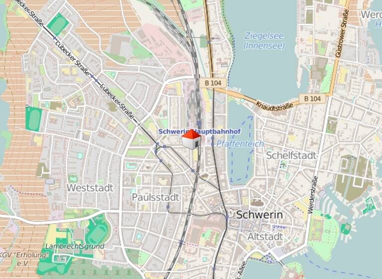 Bürofläche zur Miete 995 € 3 Zimmer 70,2 m² Bürofläche Zum Bahnhof 15 Paulsstadt Schwerin 19053