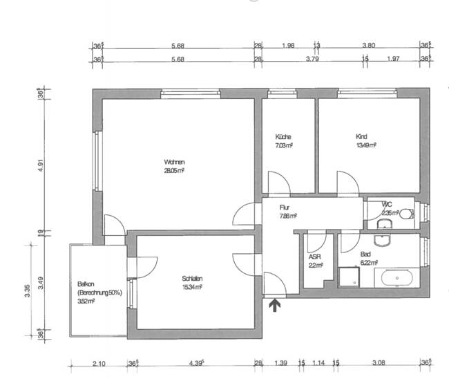 Immobilie in Klipphausen - SfKW - Praktische Familienwohnung - Sonnenbalkon - Tageslichtbad mit Badewanne - verkehrsgünstiger Lage - Klipphausen - Bild 1