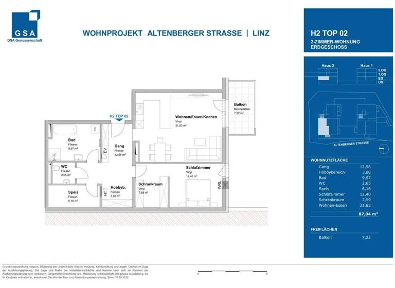 Wohnung zur Miete - Erstbezug 910 € 2,5 Zimmer 87 m² EG Pöstlingberg Altenberg bei Linz 4040