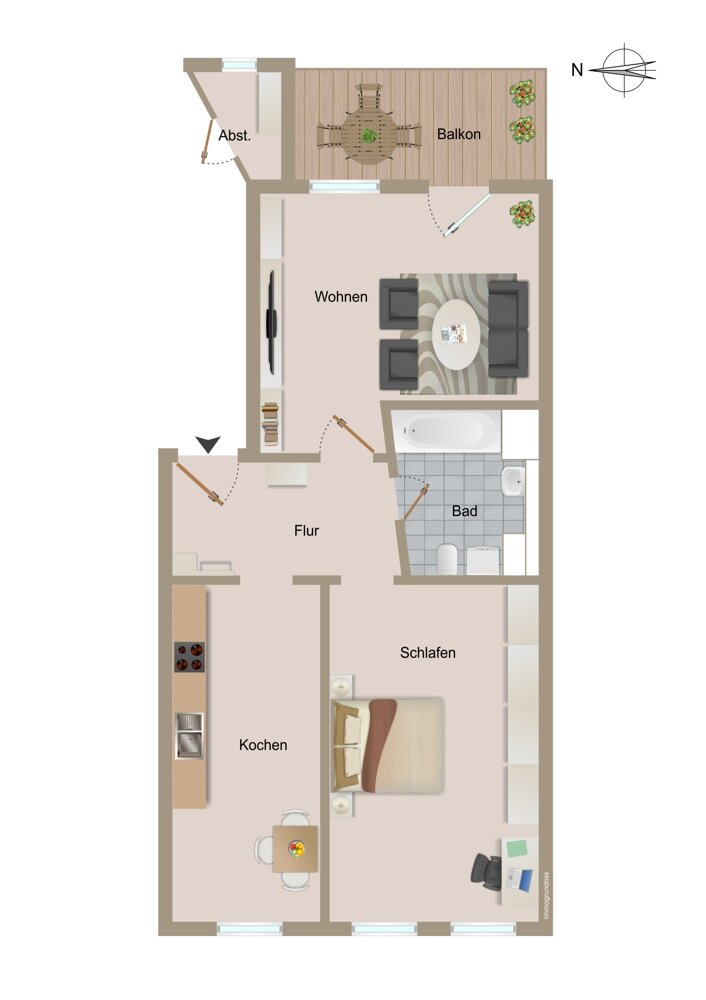 Wohnung zum Kauf 190.000 € 2 Zimmer 59,7 m²<br/>Wohnfläche Ring 49 Markkleeberg Markkleeberg 04416