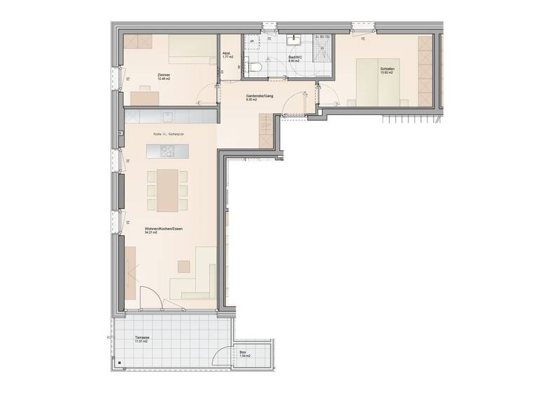 Terrassenwohnung zum Kauf - Erstbezug provisionsfrei 572.100 € 3 Zimmer 78,6 m² 1. Geschoss Grete-Gulbranssonweg 7 und 7a Bludenz 6700