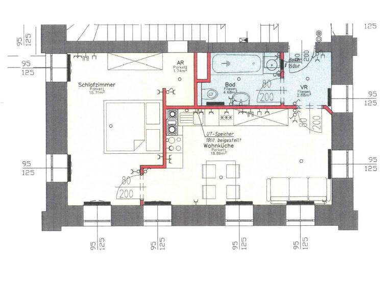 Wohnung zur Miete 548 € 2 Zimmer 43,9 m² 1. Geschoss frei ab sofort Marktplatz 8 Aspach 5252