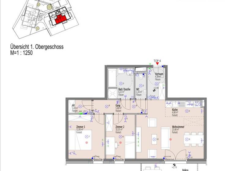 Wohnung zum Kauf - Erstbezug 329.200 € 3 Zimmer 74,9 m² 1. Geschoss Elisabeth Bollenberger - Gasse 10-14 Wiener Neustadt 2700