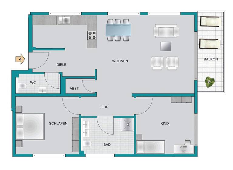 Wohnung zum Kauf provisionsfrei 521.640 € 3 Zimmer 90,7 m² 1. Geschoss frei ab 31.12.2027 Im Heiligenhag 2 Brühl 68782