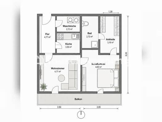 Wohnung zur Miete Tauschwohnung 678 € 2,5 Zimmer 55 m² 3. Geschoss Humboldt-Gremberg Kalk 51105