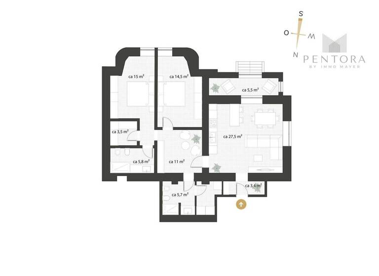 Wohnung zum Kauf 479.000 € 3 Zimmer 90 m² EG Meran 39012