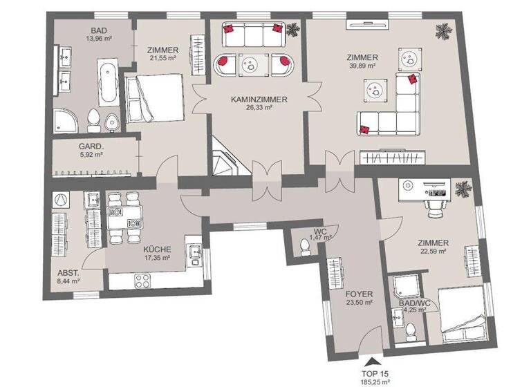 Wohnung zum Kauf 2.595.000 € 4 Zimmer 185,3 m² 4. Geschoss Wien 1010