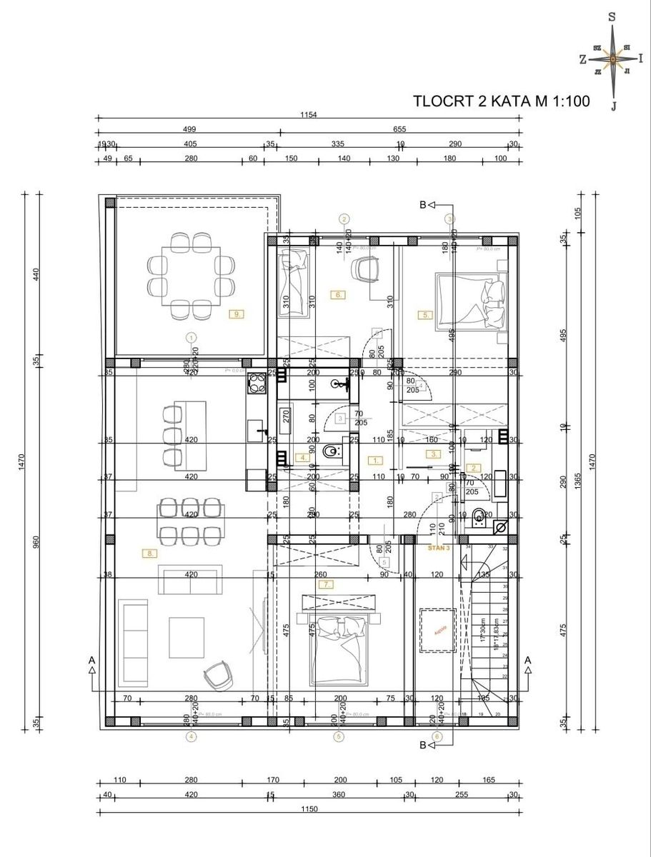 Wohnung zum Kauf 280.000 € 4 Zimmer 119 m²<br/>Wohnfläche 2.<br/>Geschoss Bosutsko naselje