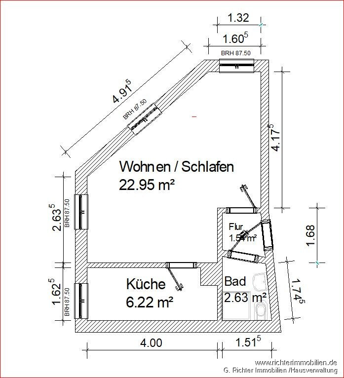 Wohnung zur Miete 200 € 1 Zimmer 32 m²<br/>Wohnfläche EG<br/>Geschoss Unterhofstraße 4 Scheunenviertel Freiberg 09599