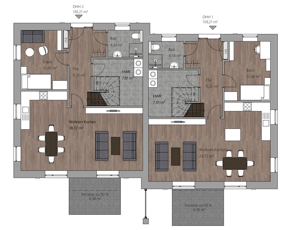 Doppelhaushälfte zum Kauf 499.000 € 5 Zimmer 137,9 m²<br/>Wohnfläche 269 m²<br/>Grundstück Radbodstraße 33a Esens Esens 26427