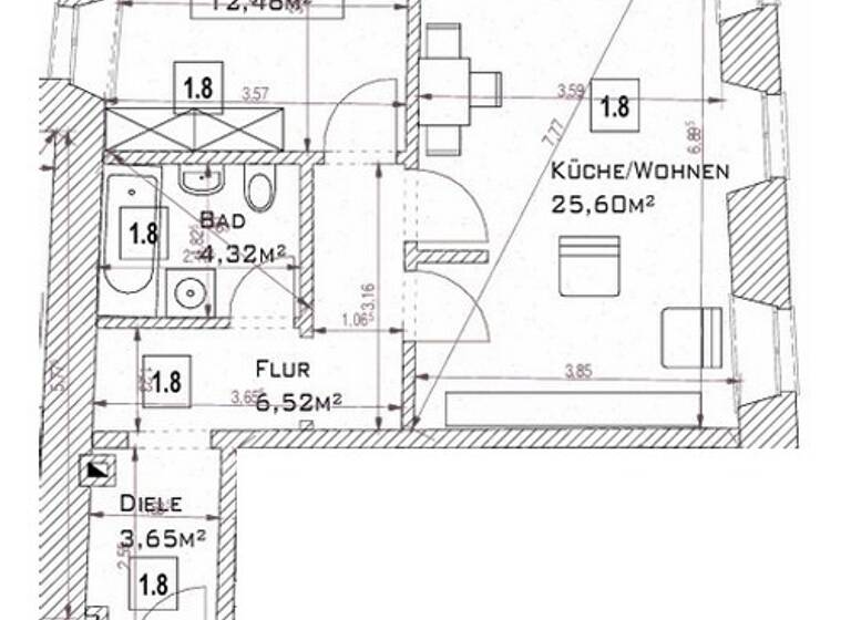Wohnung zum Kauf 259.000 € 2 Zimmer 52,6 m² 1. Geschoss Innenstadt Regensburg 93047