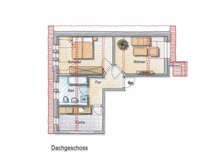 Wohnung zur Miete 300 € 2 Zimmer 52 m² 3. Geschoss Zur Baumwolle 7 Flöha 09557