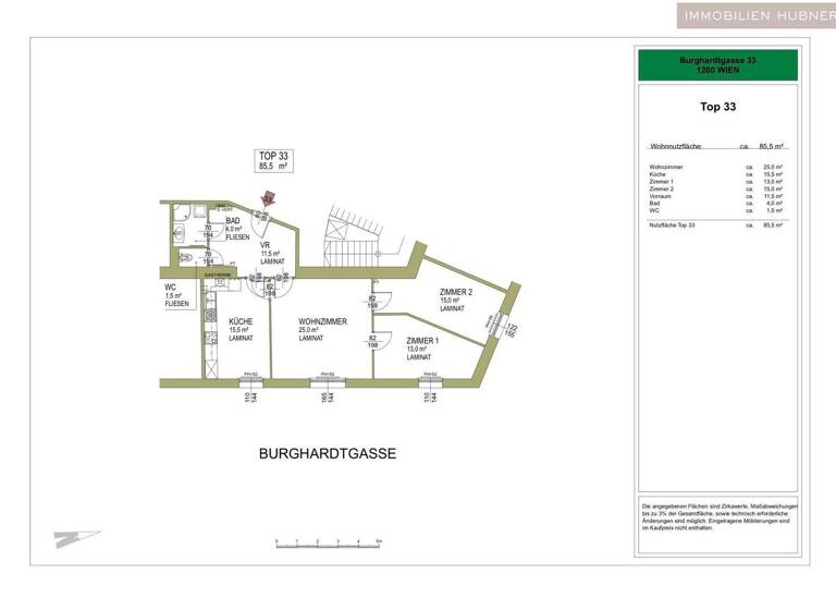 Wohnung zum Kauf - Erstbezug 319.000 € 3 Zimmer 86 m² 5. Geschoss Wien 1200