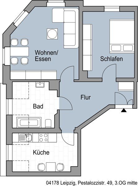 Wohnung zur Miete 440 € 2 Zimmer 62,5 m²<br/>Wohnfläche 3.<br/>Geschoss 27.01.2025<br/>Verfügbarkeit Pestalozzistr. 49 Böhlitz-Ehrenberg Leipzig 04178