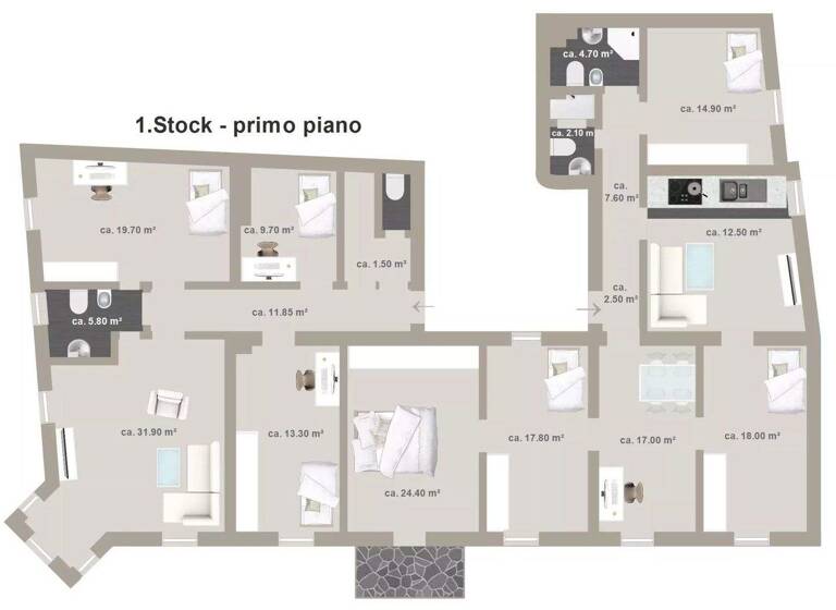 Studio zum Kauf provisionsfrei 10 Zimmer 278 m² 1. Geschoss Bozen 39100