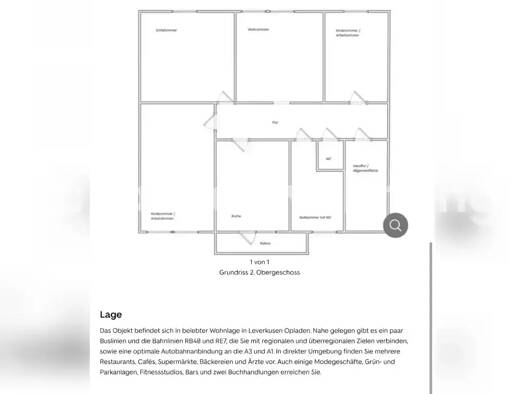 Wohnung zur Miete Tauschwohnung 1.700 € 4 Zimmer 120 m² 1. Geschoss Opladen Leverkusen 51379
