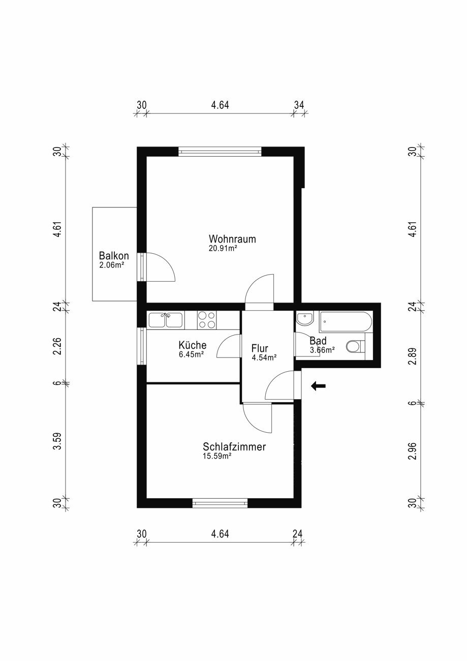 Wohnung zum Kauf 155.000 € 2 Zimmer 53 m²<br/>Wohnfläche Kreideberg Lüneburg 21339