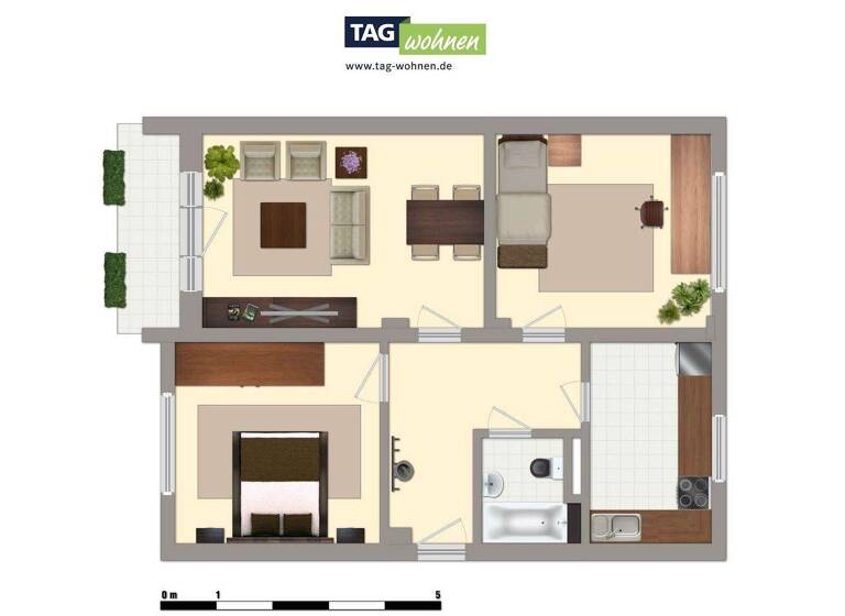 Wohnung zur Miete 447 € 3 Zimmer 65,7 m² EG frei ab 31.03.2026 Gerichtsrain 69 Merseburg 06217