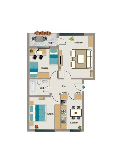 Wohnung zur Miete 463 € 3,5 Zimmer 68 m²<br/>Wohnfläche 1.<br/>Geschoss Statistischer Bezirk 71 Hamm 59065