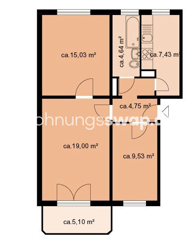 Studio zur Miete 450 € 3 Zimmer 59 m²<br/>Wohnfläche 4.<br/>Geschoss Fennpfuhl 10369