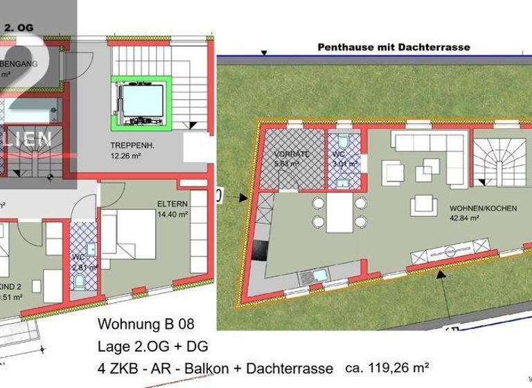Penthouse zum Kauf - Erstbezug 610.000 € 4 Zimmer 131,7 m² 2. Geschoss Wittlich 54516