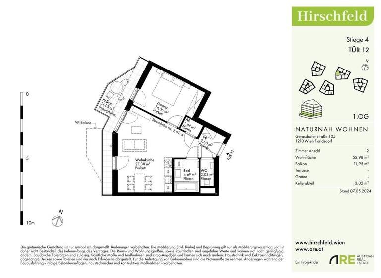 Wohnung zum Kauf - Erstbezug provisionsfrei 314.900 € 2 Zimmer 53 m² 1. Geschoss Wien 1210