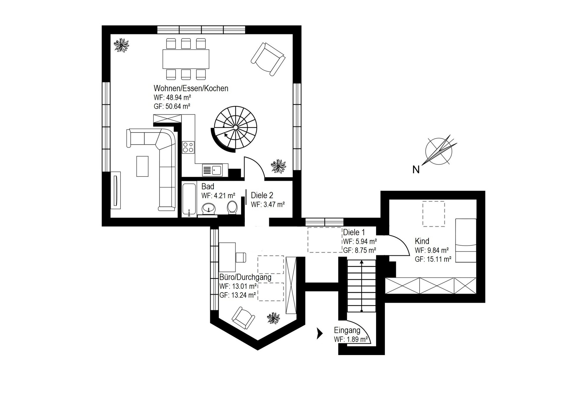 Wohnung zum Kauf 650.000 € 3 Zimmer 101 m²<br/>Wohnfläche 4.<br/>Geschoss Unterhaching 82008