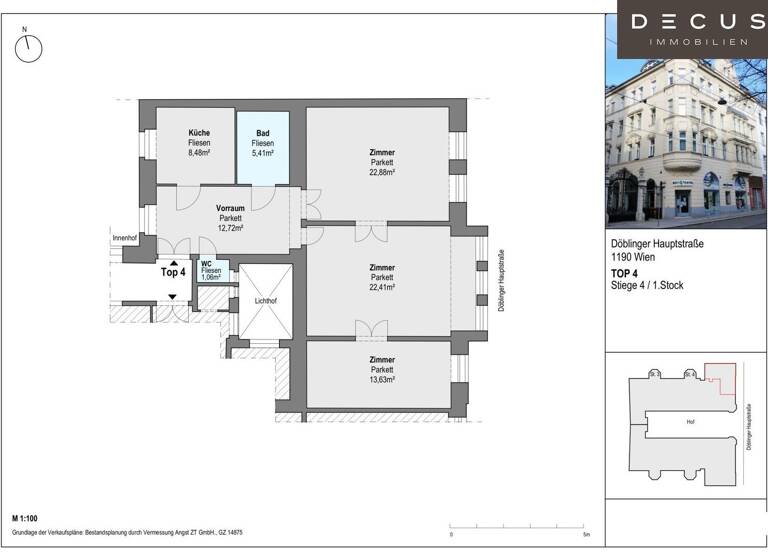 Wohnung zum Kauf provisionsfrei 525.000 € 3 Zimmer 86,6 m² 1. Geschoss Wien 1190