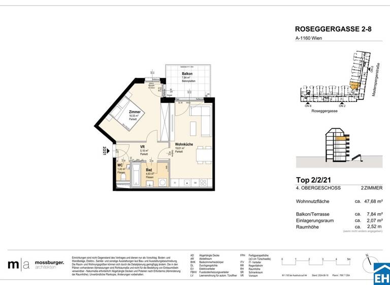 Wohnung zum Kauf - Erstbezug 324.600 € 4 Zimmer 47,7 m² 4. Geschoss Roseggergasse Wien 1160