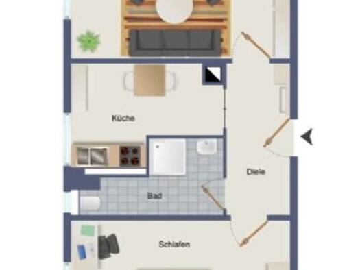 Wohnung zur Miete 380 € 2 Zimmer 44,4 m² Geschoss 1/3 frei ab sofort Kurt-Kresse-Straße 11 Kleinzschocher Leipzig 04229
