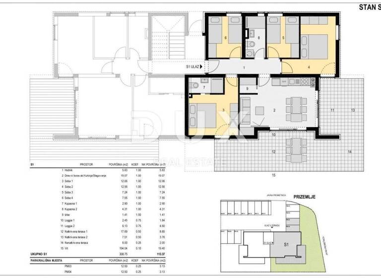 Wohnung zum Kauf 419.000 € 5 Zimmer 117 m² Novalja