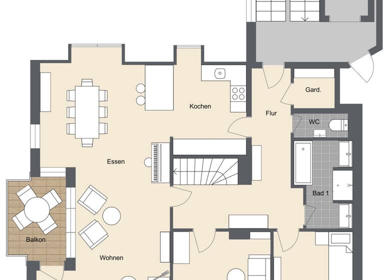 Wohnung zum Kauf 397.000 € 5,5 Zimmer 145,5 m²<br/>Wohnfläche 1.<br/>Geschoss ab sofort<br/>Verfügbarkeit Weiler Blaubeuren 89143