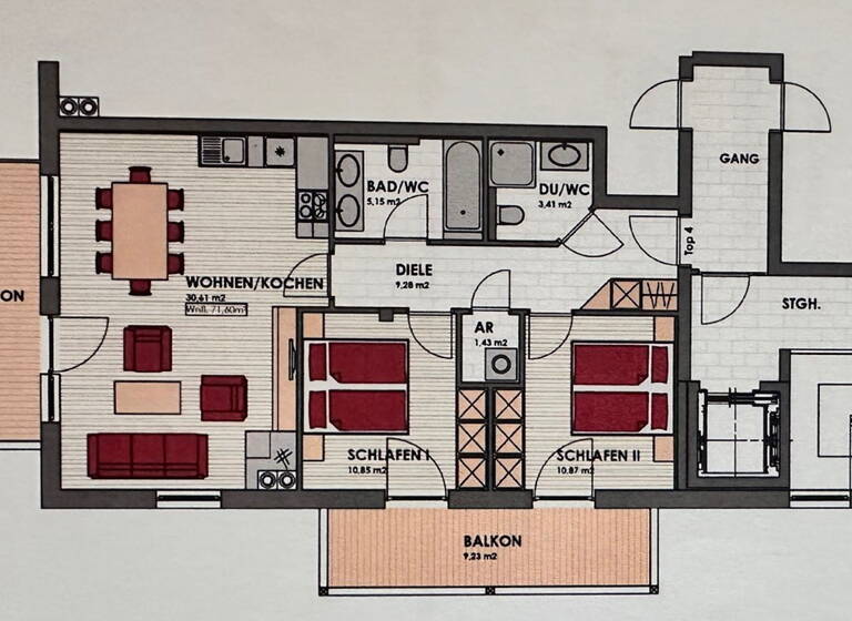 Wohnung zum Kauf 395.000 € 3 Zimmer 72 m² Kaprun 5710