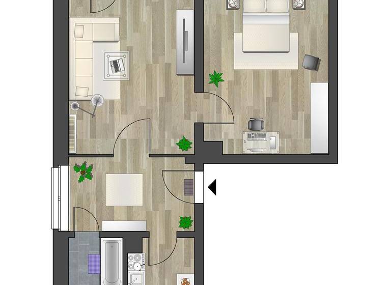 Wohnung zur Miete 310 € 2 Zimmer 48,5 m² 1. Geschoss frei ab 01.05.2026 L.-Ebersberger-Str. 65 Gablenz Chemnitz 09127