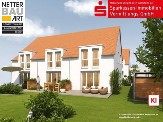 Reihenendhaus zum Kauf provisionsfrei 548.900 € 4 Zimmer 97,4 m² 314 m² Grundstück Eckersmühlen Roth 91154