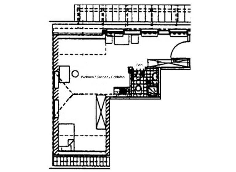 Studio zur Miete 455 € 1 Zimmer 32,5 m² 2. Geschoss frei ab 01.04.2026 Alträcknitz 12 Räcknitz/Zschertnitz Dresden 01217